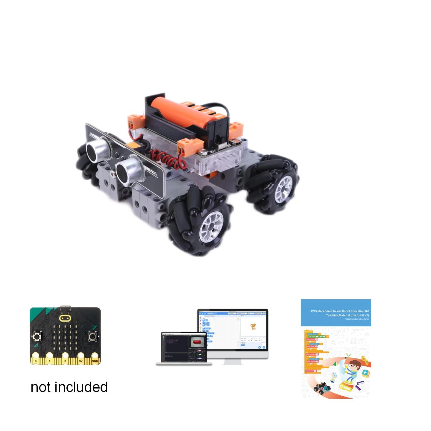 Microbit Robot - MaiyatangEducational 4WD Mecanum Track Robot Chassis