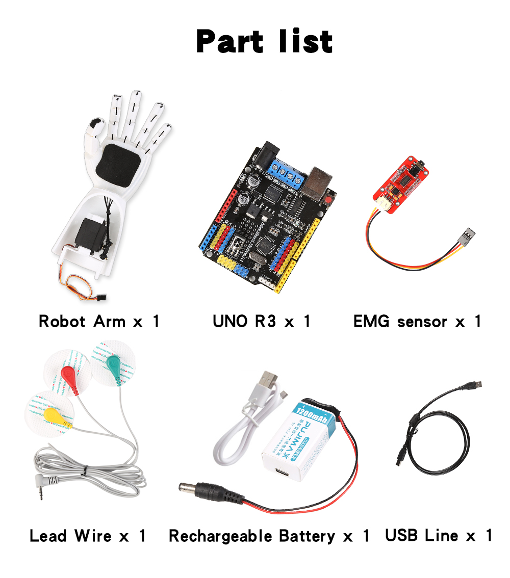 EMG Sensor Robotic Arm Electri - Robot Arm Kit review and price
