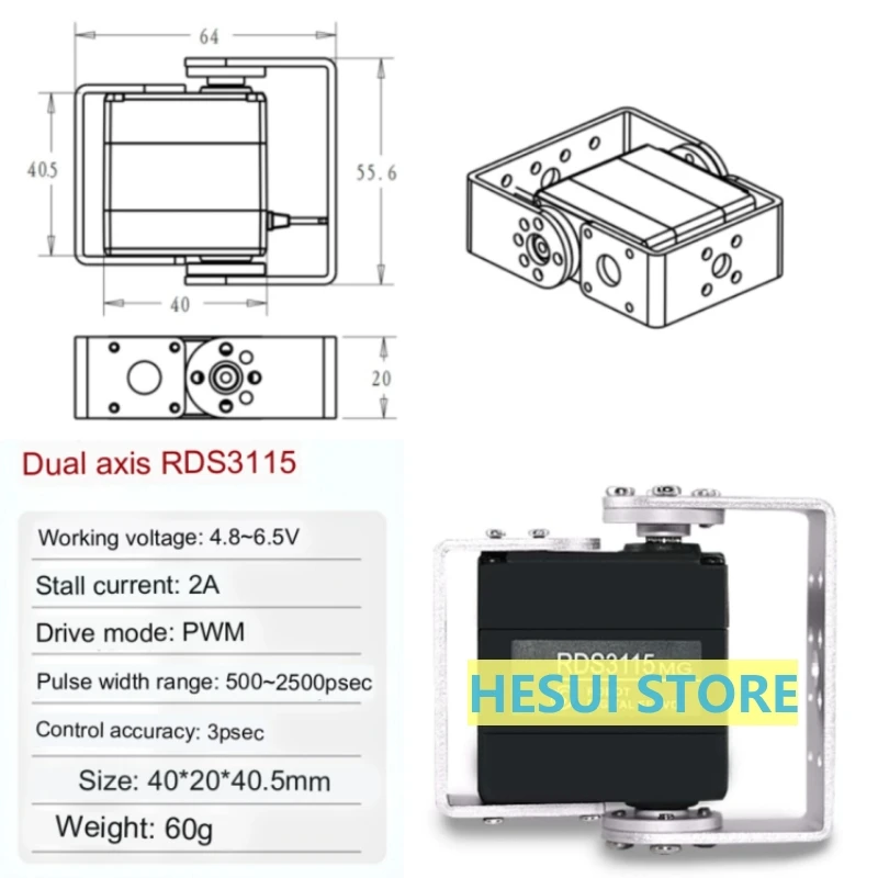 RDS3115 15kg Metal Gear Digita - Servo Pan Tilt review and price