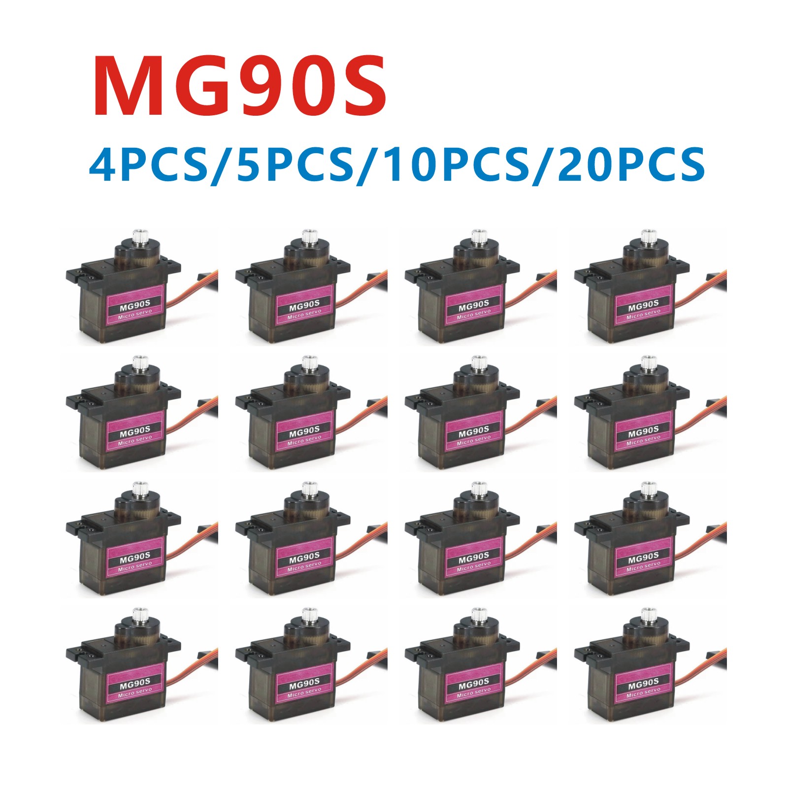 4/5/10/20PCS MG90S Metal Gear  - Servo Sg90 review and price