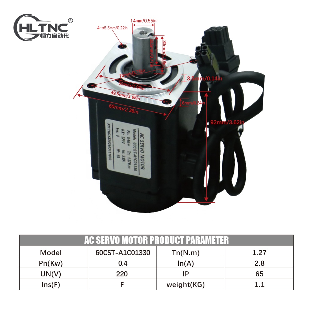 60mm 400W 220V 2.8A 1.27NM AC  - Servo Kit review and price