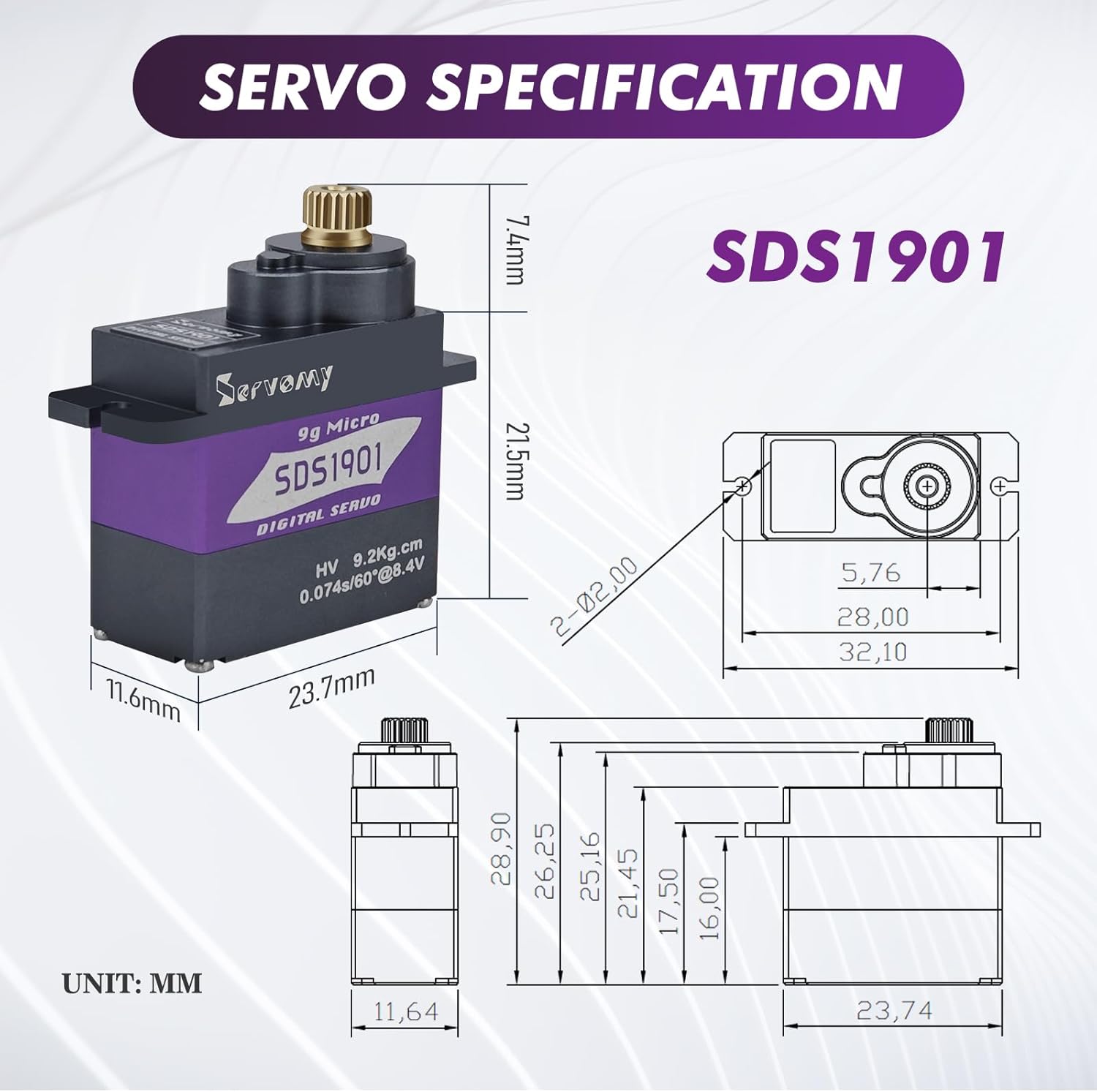 SERVOMY-SDS1901 Digital 9G Mic - Servo Sg90 review and price